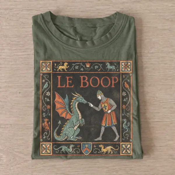 Ornamental le boop dragon medieval graphic t shirt olive20ornamental dragon boop.webp