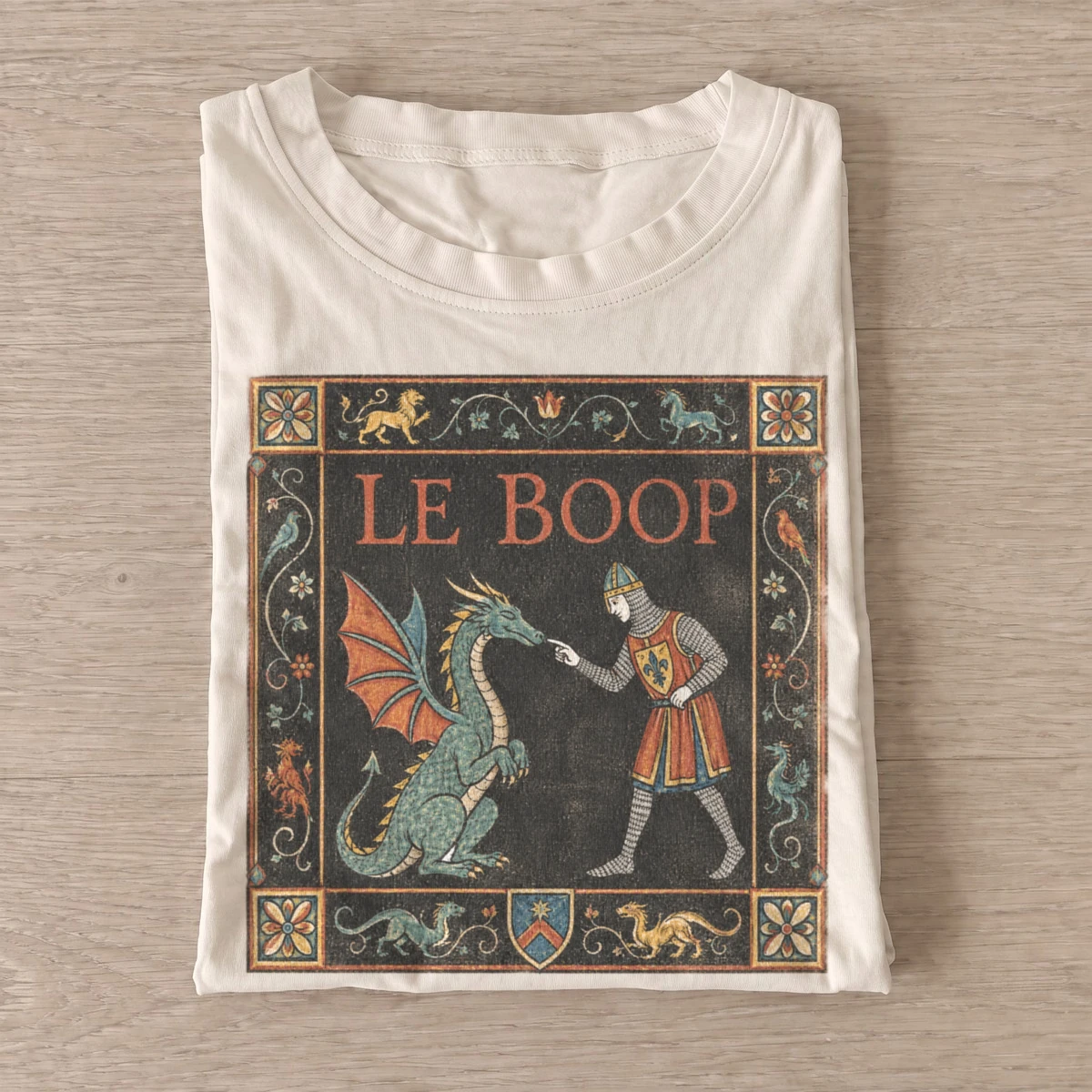 Ornamental le boop dragon medieval graphic t shirt sand20ornamental dragon boop.webp