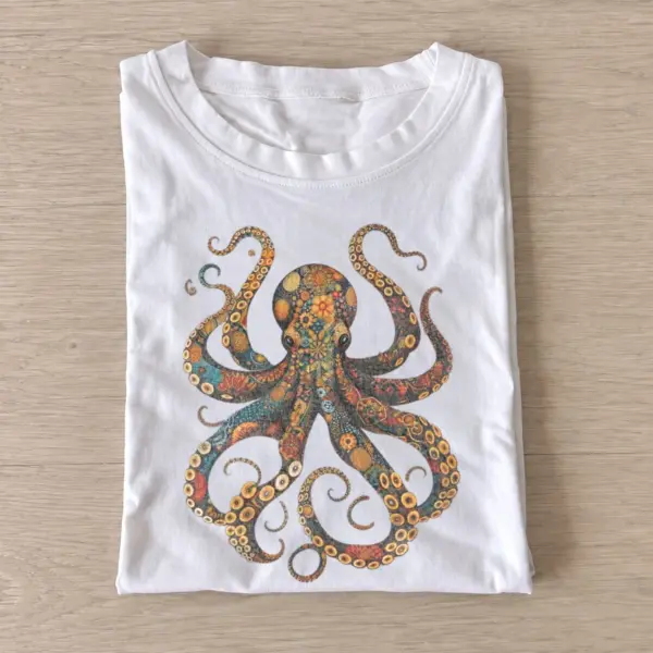 Ornamental octopus t shirt white20ornamental octopus.webp