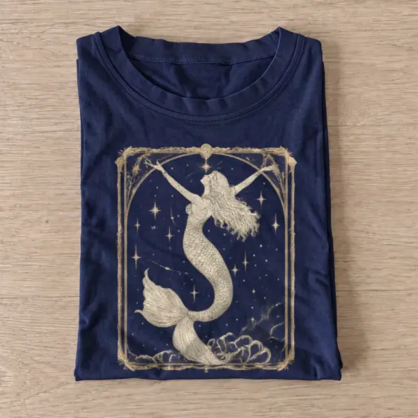Ornate celestial mermaid t shirt navy20ornate mermaid.webp
