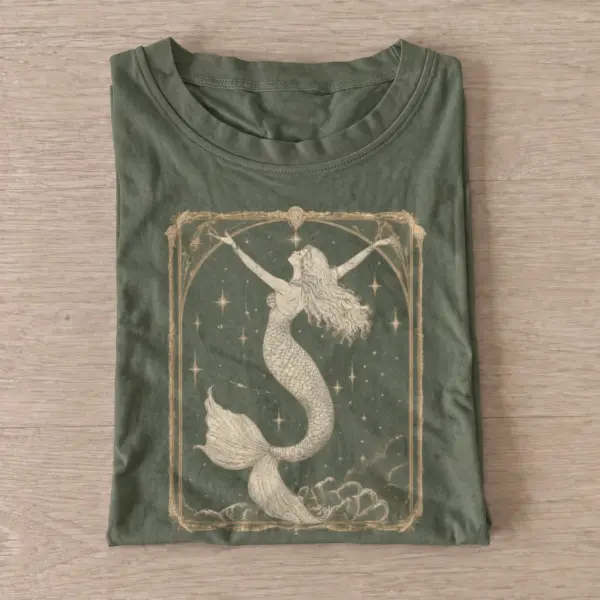 Ornate celestial mermaid t shirt olive20ornate mermaid.webp