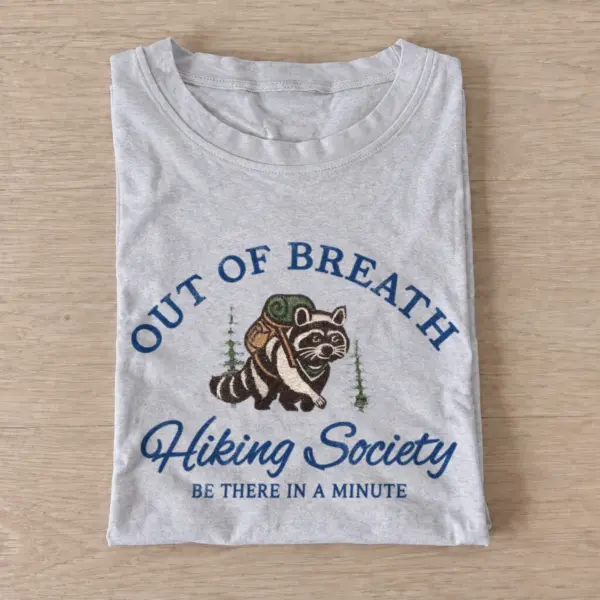 Out of breath hiking society t shirt gray20out of breath hikers.webp