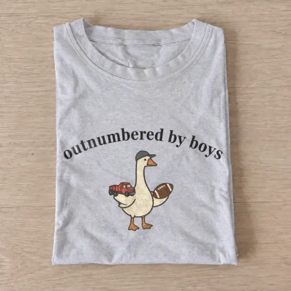 Outnumbered by boys goose graphic t shirt gray20outnumbered by boys.webp