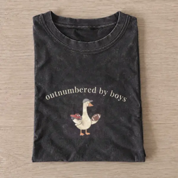 Outnumbered by boys vintage t shirt washed20black20outnumbered by boys.webp