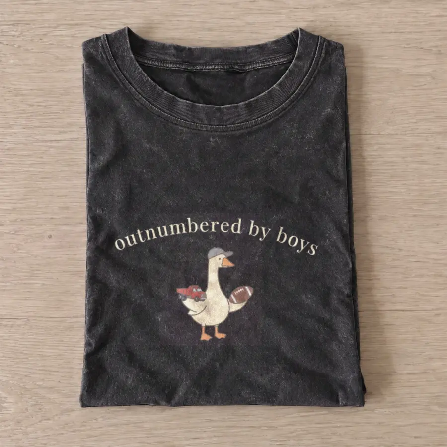 Outnumbered by boys vintage t shirt washed20black20outnumbered by boys.webp