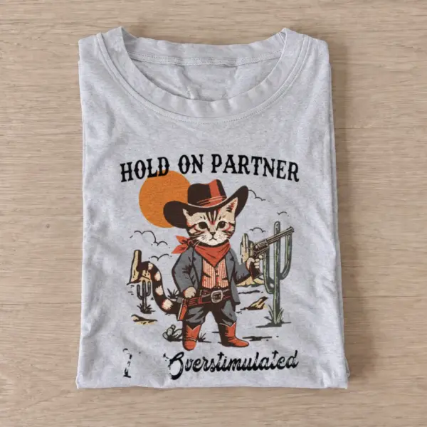 Overstimulated cowboy cat t shirt gray20overstimulated cowboy cat.webp