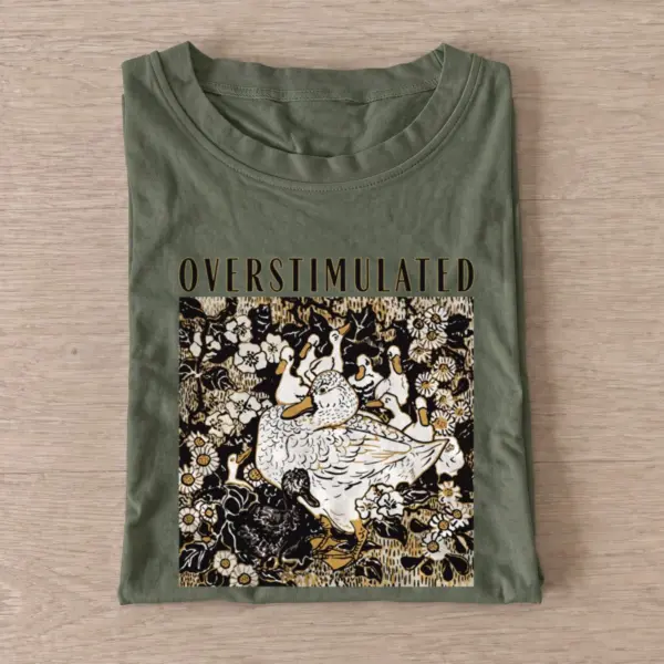 Overstimulated goose t shirt olive20overstimulated goose.webp