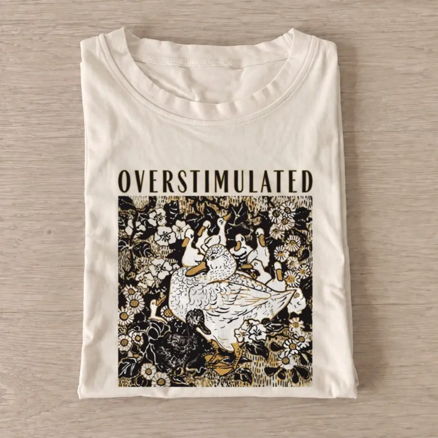 Overstimulated Goose Graphic T-Shirt — graphic design