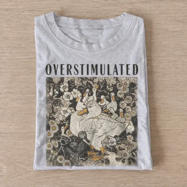 Overstimulated in wonderland duck graphic t shirt gray20overstimulation in wonderland.webp