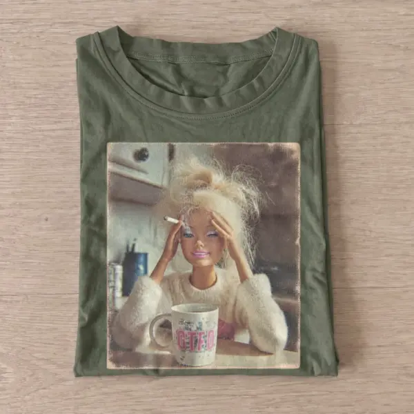 Overworked fashion doll t shirt olive20overworked fashion doll.webp
