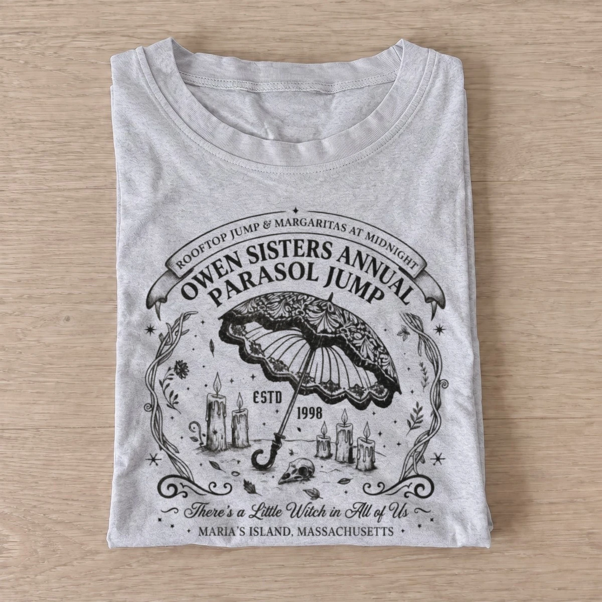 Owen sisters annual parasol jump t shirt gray20witch sisters parasol.webp