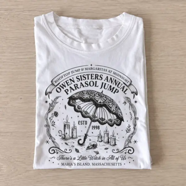 Owen sisters annual parasol jump t shirt white20witch sisters parasol.webp