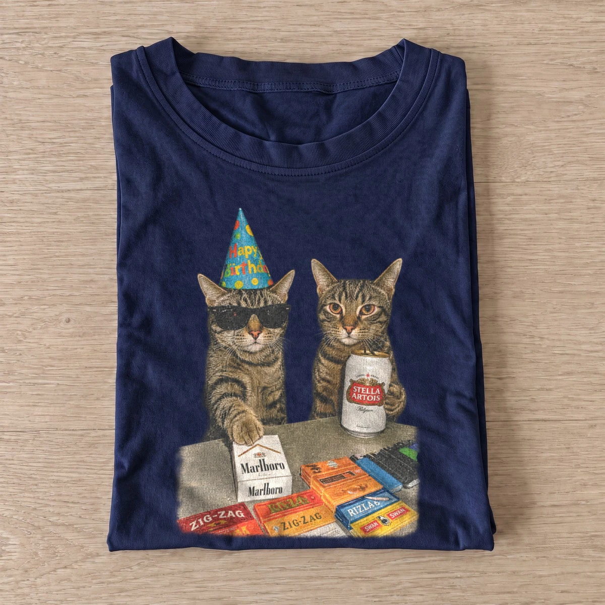 Party cats graphic t shirt navy20party cats.webp