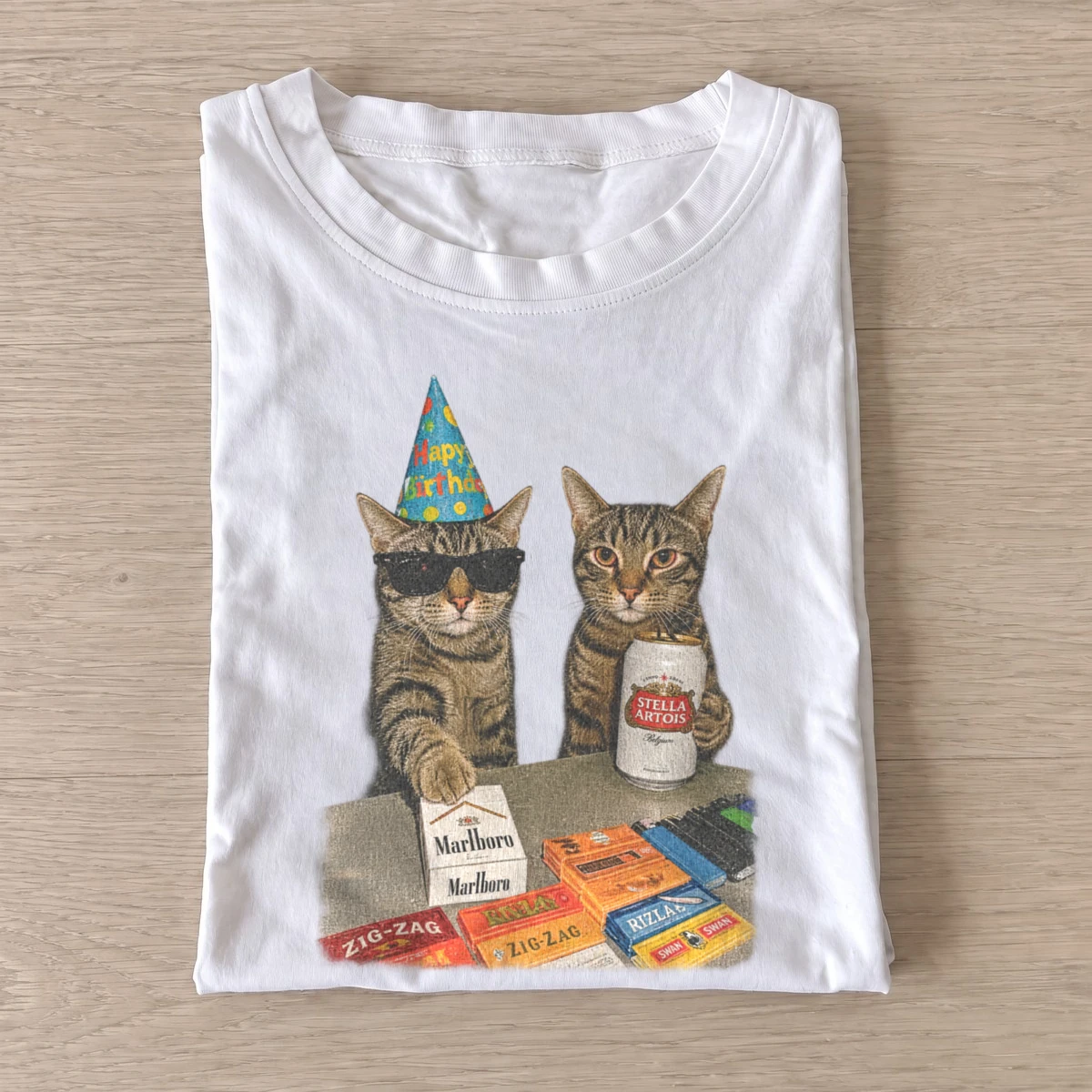 Party cats graphic t shirt white20party cats.webp