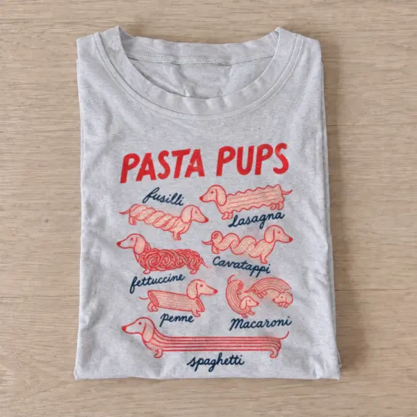 Pasta pups dachshund t shirt gray20pasta pups.webp