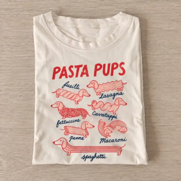 Pasta pups dachshund t shirt sand20pasta pups.webp