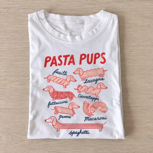 Pasta pups dachshund t shirt white20pasta pups.webp