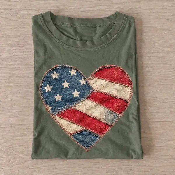 Patchwork american flag heart t shirt olive20patchwork flag heart.webp