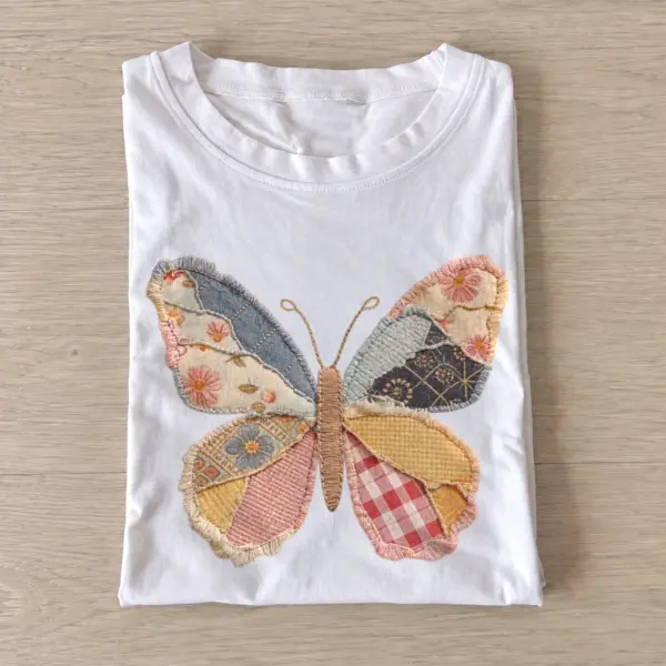 Patchwork butterfly t shirt white20patchwork butterfly.webp
