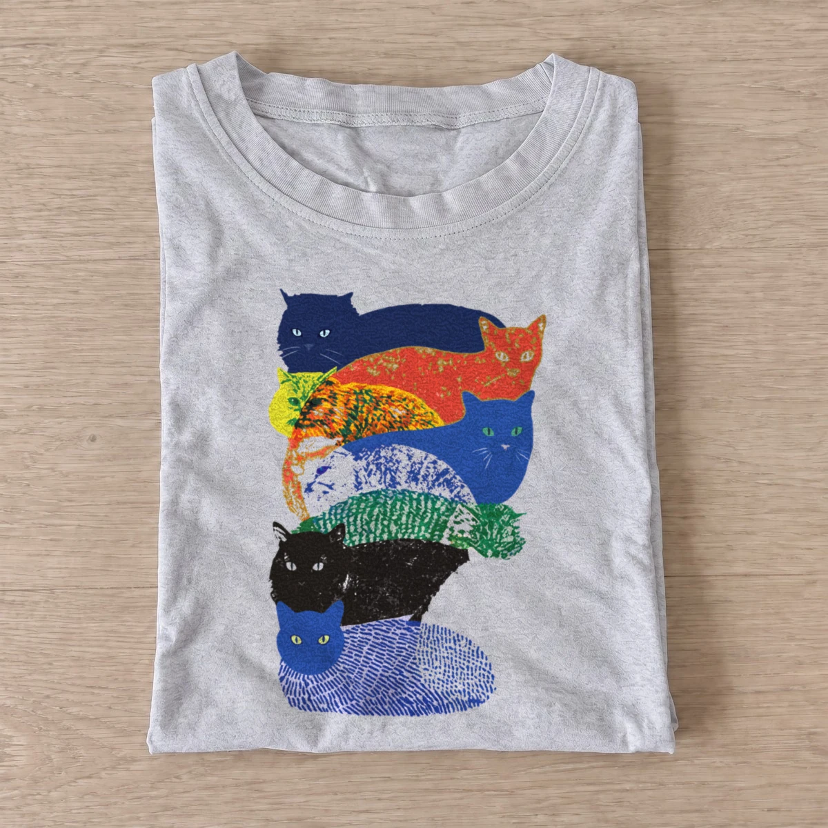 Patchwork cat stack t shirt gray20patchwork cat stack.webp