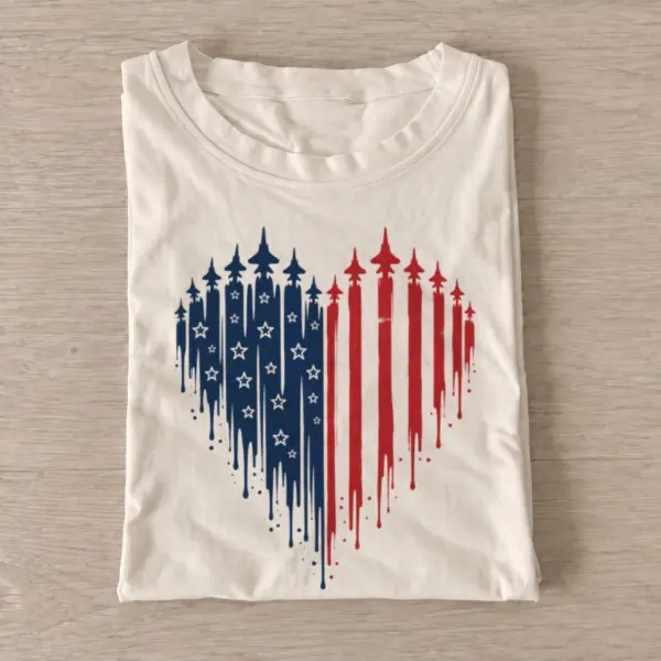 Patriotic fighter jets heart t shirt sand20patriotic castle heart.webp