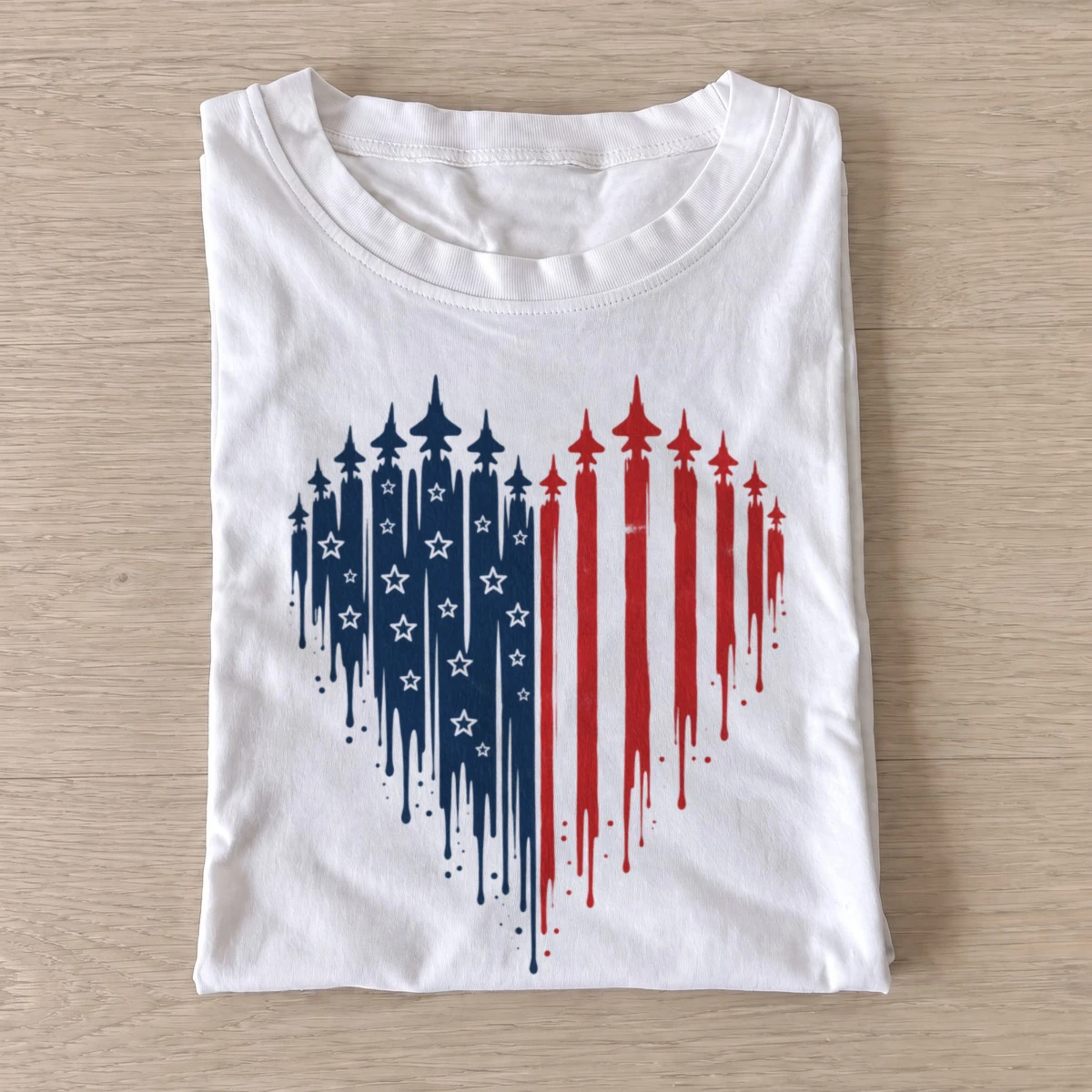 Patriotic fighter jets heart t shirt white20patriotic castle heart.webp