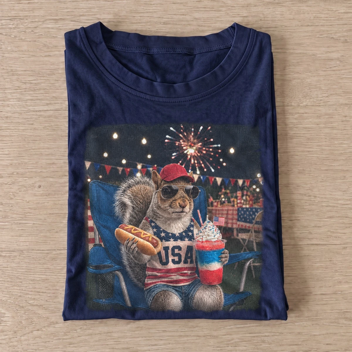 Patriotic fireworks squirrel t shirt navy20fireworks koala.webp
