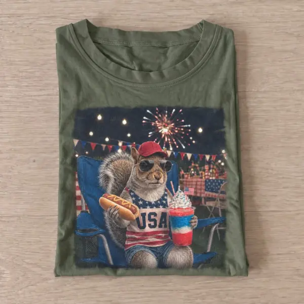 Patriotic fireworks squirrel t shirt olive20fireworks koala.webp