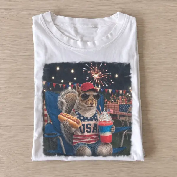 Patriotic fireworks squirrel t shirt white20fireworks koala.webp