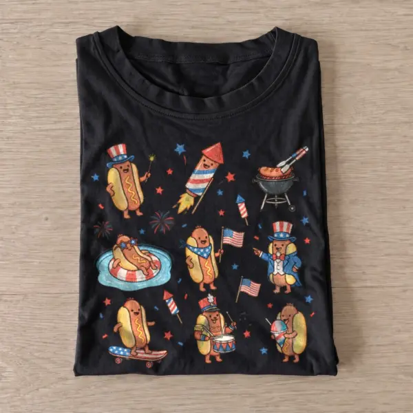 Patriotic hotdog party t shirt black20patriotic hotdog party.webp