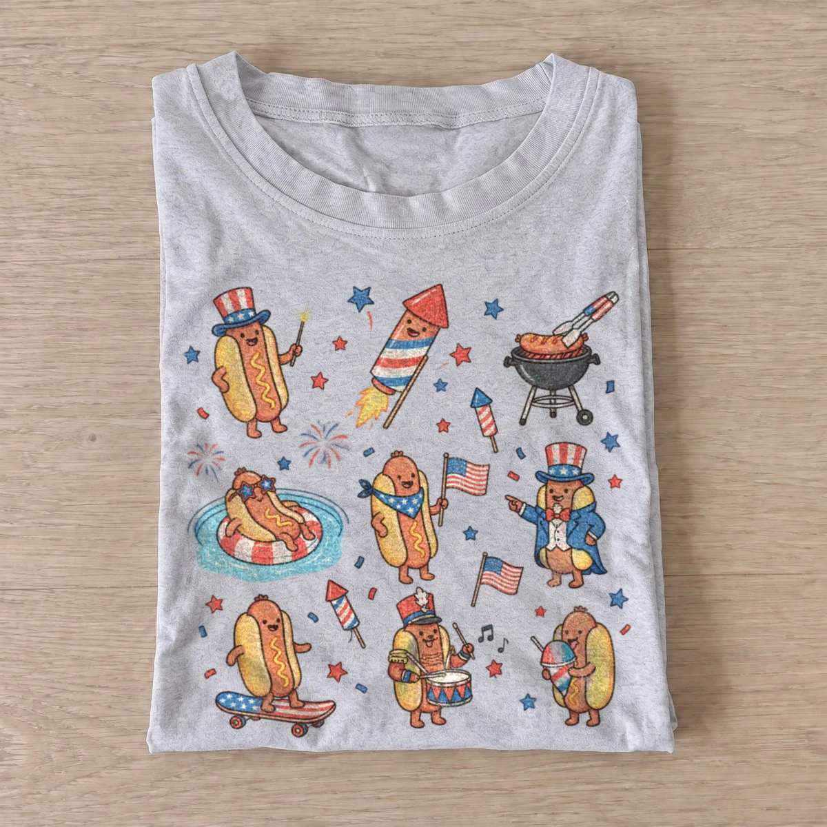 Patriotic hotdog party t shirt gray20patriotic hotdog party.webp