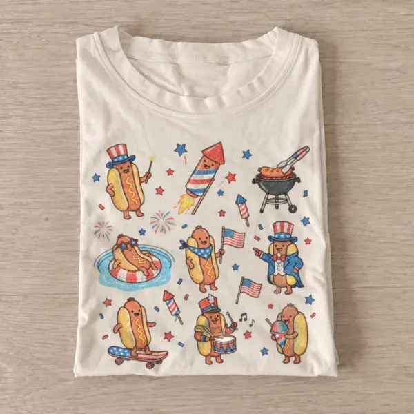 Patriotic hotdog party t shirt sand20patriotic hotdog party.webp