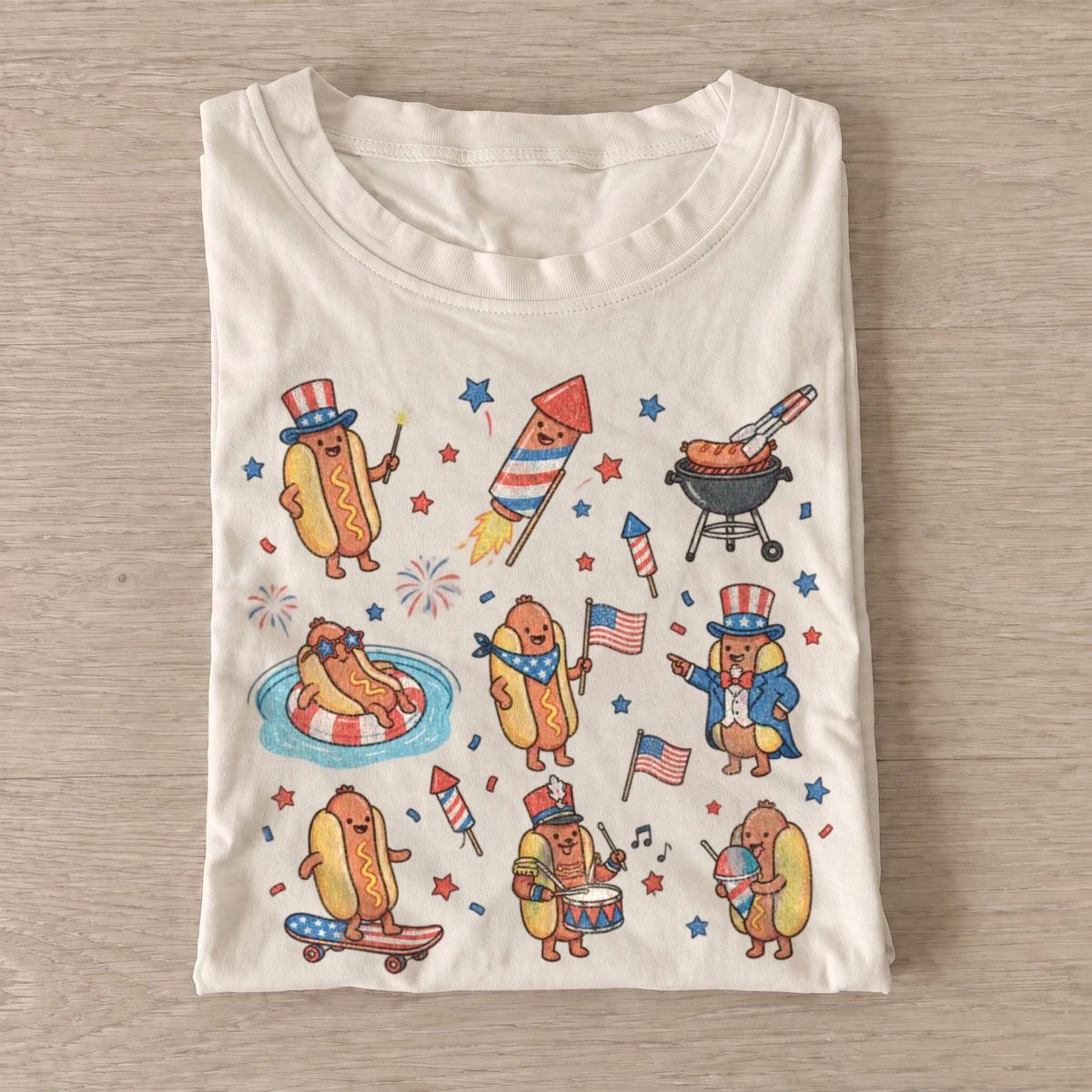 Patriotic hotdog party t shirt sand20patriotic hotdog party.webp
