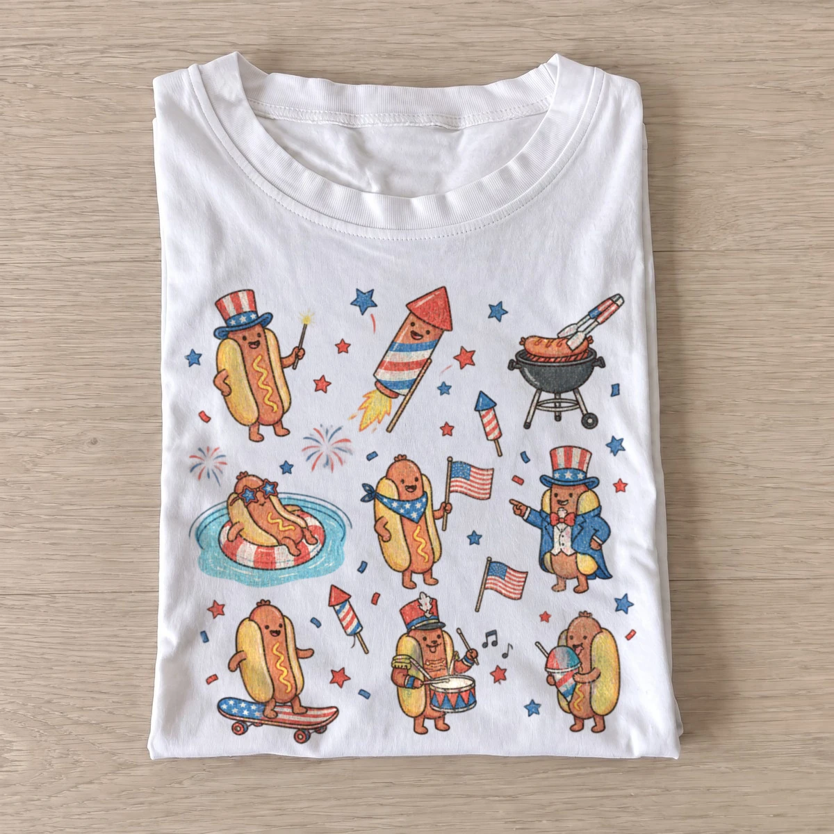 Patriotic hotdog party t shirt white20patriotic hotdog party.webp