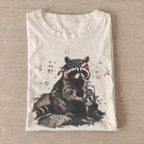 Patriotic lager raccoon t shirt sand20patriotic lager raccoon.webp
