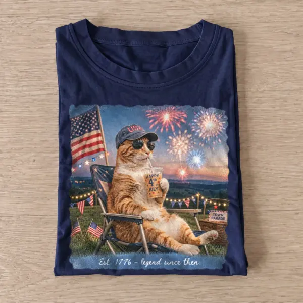Patriotic lounging cat fireworks t shirt navy20patriotic lounging cat.webp