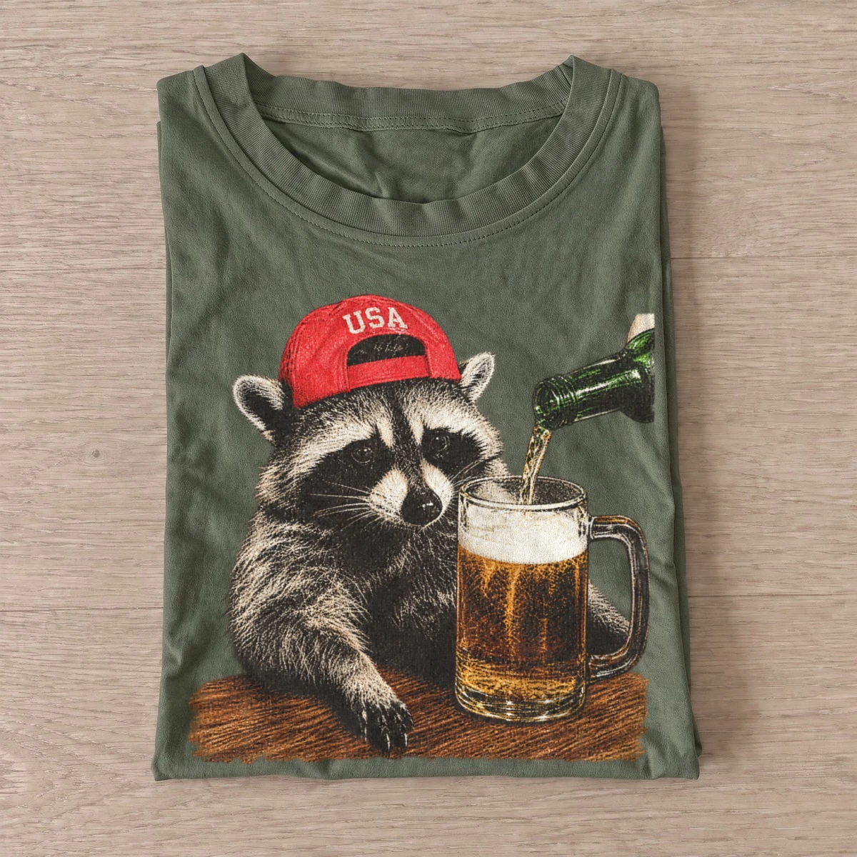 Patriotic pub raccoon t shirt olive20patriotic pub raccoon.webp