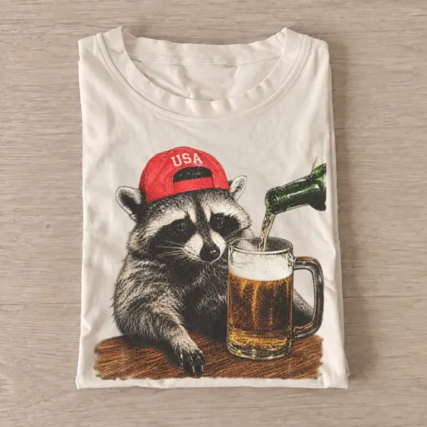 Patriotic pub raccoon t shirt sand20patriotic pub raccoon.webp