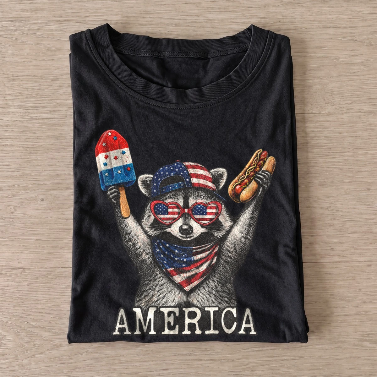 Patriotic snack raccoon america t shirt black20patriotic snack raccoon.webp