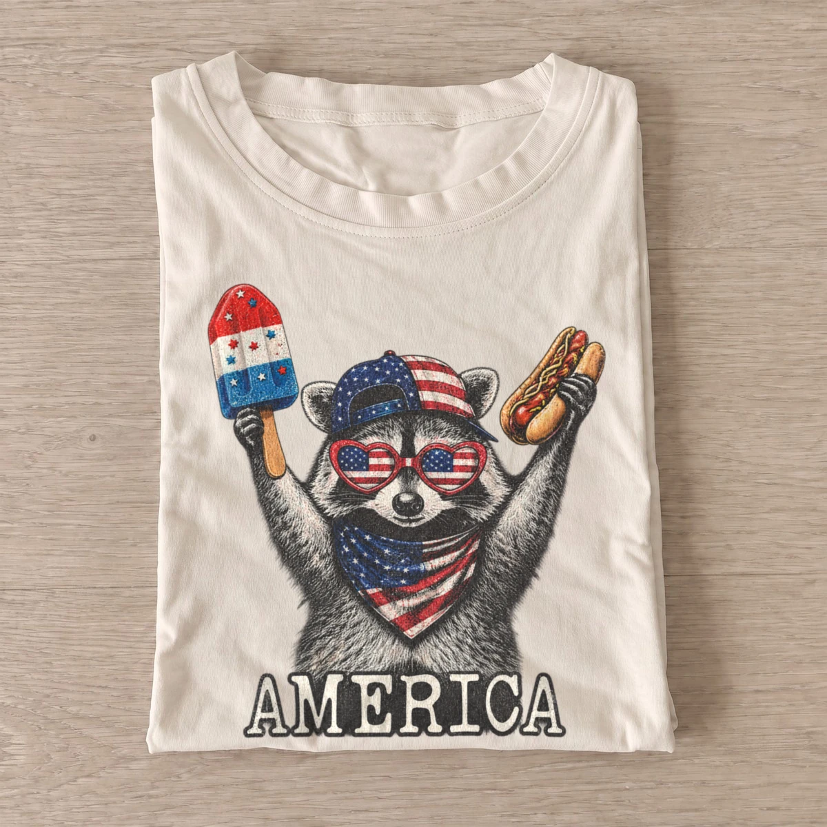 Patriotic snack raccoon america t shirt sand20patriotic snack raccoon.webp