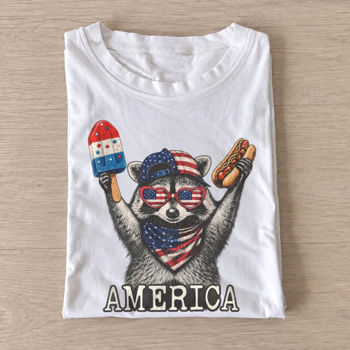 Patriotic snack raccoon america t shirt white20patriotic snack raccoon.webp