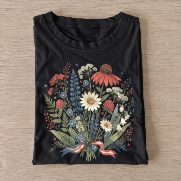 Patriotic wildflower bouquet t shirt black20patriotic wildflower bouquet.webp