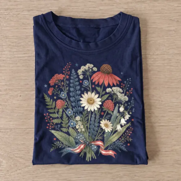 Patriotic wildflower bouquet t shirt navy20patriotic wildflower bouquet.webp