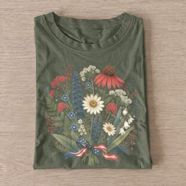 Patriotic wildflower bouquet t shirt olive20patriotic wildflower bouquet.webp