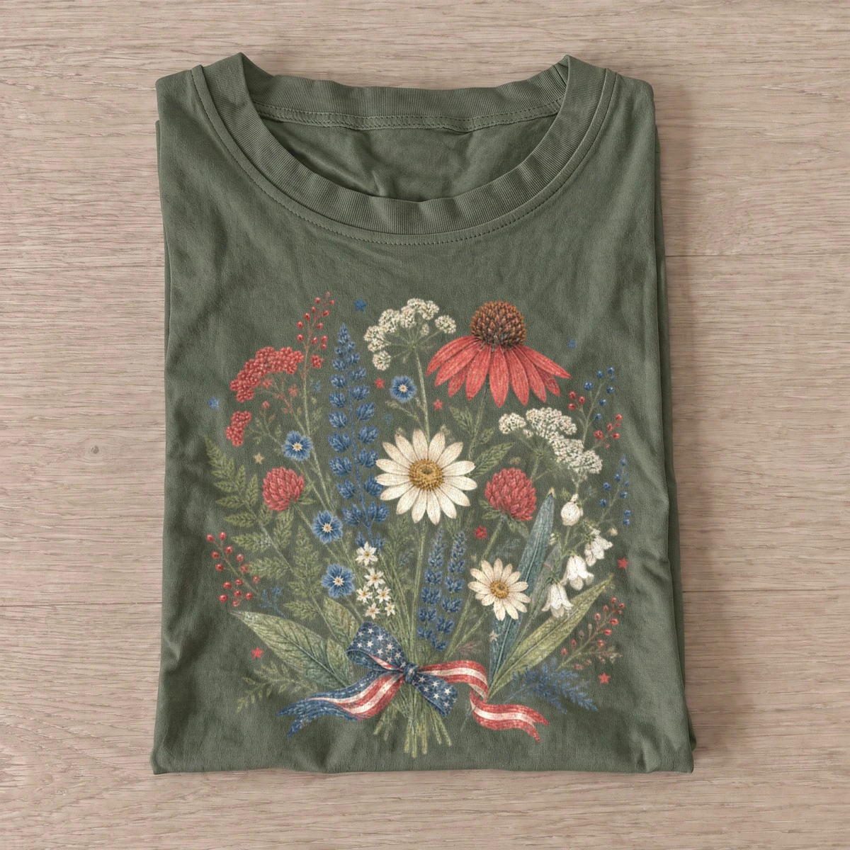 Patriotic wildflower bouquet t shirt olive20patriotic wildflower bouquet.webp
