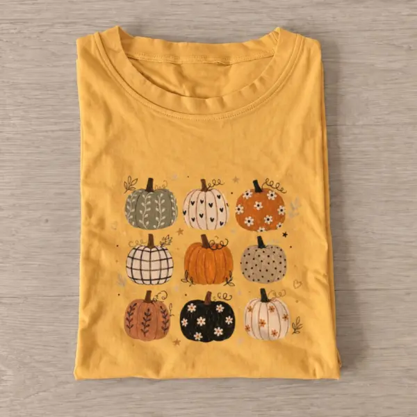 Patterned Pumpkin Patch Graphic T-Shirt — graphic design