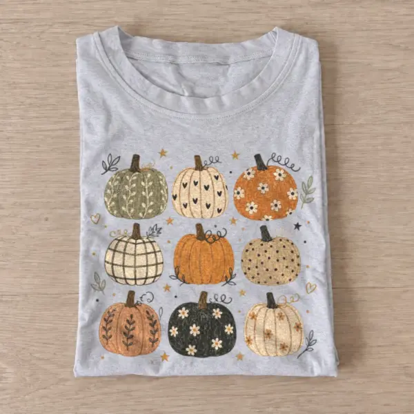 Patterned pumpkins t shirt gray20patterned pumpkins.webp
