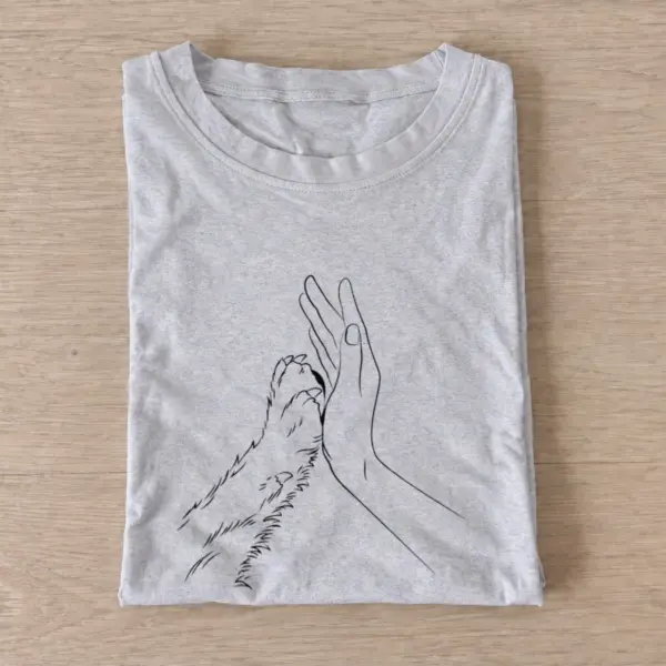 Paw hand touch t shirt gray20paw hand touch.webp