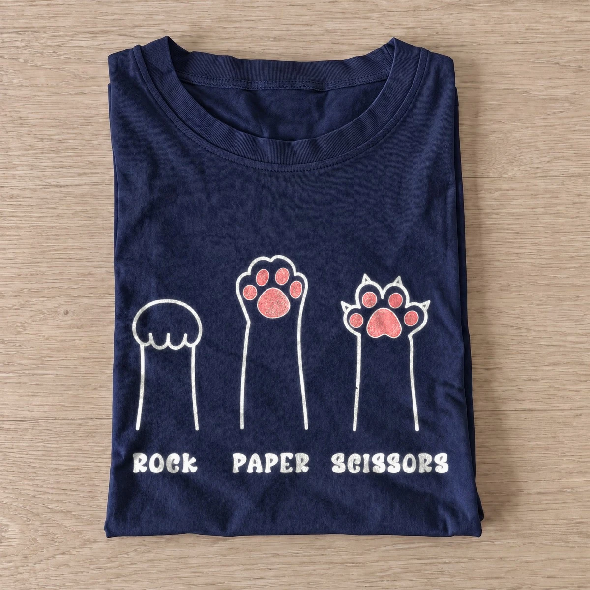 Paw paper scissors t shirt navy20paw paper scissors.webp