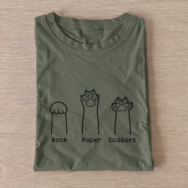 Paw paper scissors t shirt olive20paw paper scissors.webp